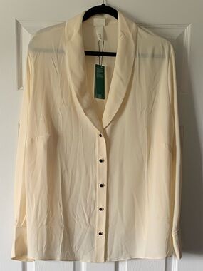 NWT Giuliva Heritage x H&M Women's Cream Button-Front Blouse